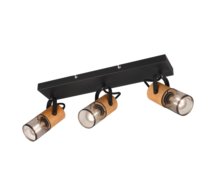 Foco Trio Tosh 3 luces negro mate 44cm 8