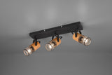 Foco Trio Tosh 3 luces negro mate 44cm 8