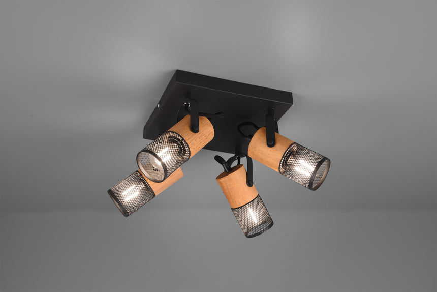 Trio Tosh Black mat metal spotlight 804300432