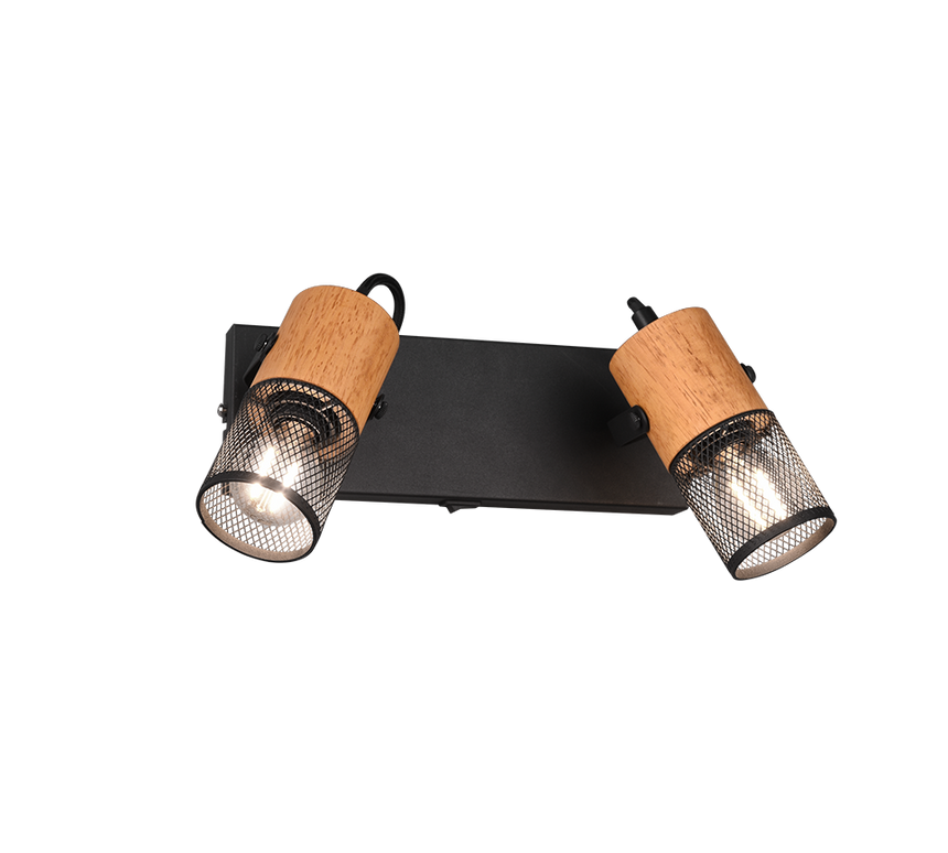 Foco Trio Tosh 2 luces negro mate 8