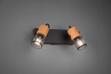 Foco Trio Tosh 2 luces negro mate 8