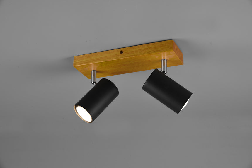 Foco Trio Marley 2 luces negro mate 812400232