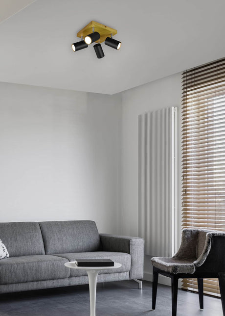 Foco Trio Marley 4 luces negro mate — ref. 812400432 (2)