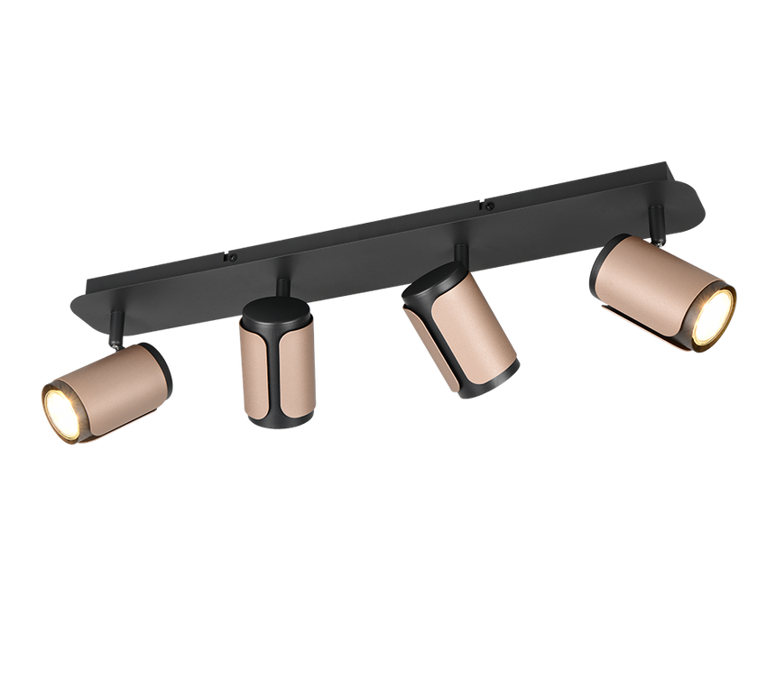 Foco Trio Gillan 4 luces marrón café 60cm 814500465