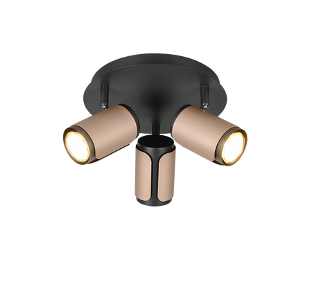 Foco Trio Gillan 3 luces marrón café 30cm 814530365