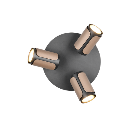 Foco Trio Gillan 3 luces marrón café 30cm 814530365 - vista 2