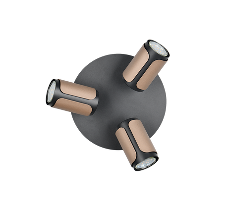 Foco Trio Gillan 3 luces marrón café 30cm 814530365 - vista 4