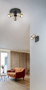 Foco Trio Gillan 3 luces marrón café 30cm 814530365 - vista 5