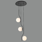 ACB Maui Lámpara de techo colgante 8163/3 opal/negro mate LED E27 3x, C81633N
