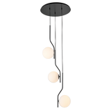 ACB Maui Lámpara de techo colgante 8163/3 opal/negro mate LED E27 3x, C81633N