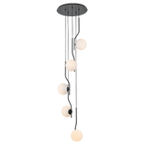ACB Maui Lámpara de techo colgante 8163/5 opal/negro mate LED E27 5x, C816352N