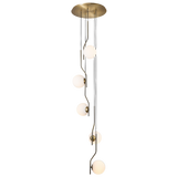 ACB Maui Lámpara de techo colgante opal/oro viejo mate LED 5x E27 C816352O