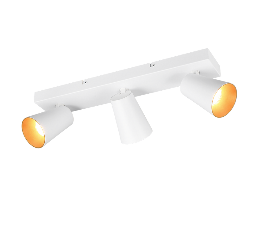 Regleta de focos Sharp Trio blanco, dorado 3 luces GU10 817100331