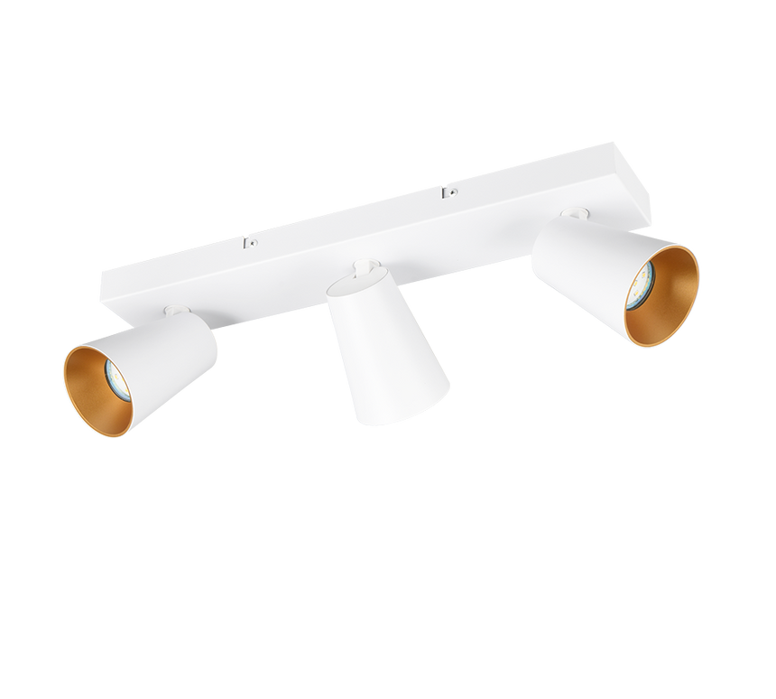 Regleta de focos Sharp Trio blanco, dorado 3 luces GU10 817100331