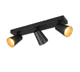 Regleta de focos Sharp Trio negro, dorado 3 luces GU10 817100332