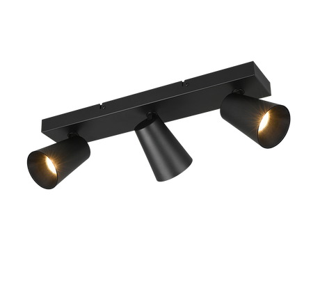 Regleta de focos Sharp Trio negro, dorado 3 luces GU10 817100332