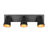 Regleta de focos Sharp Trio negro, dorado 3 luces GU10 817100332