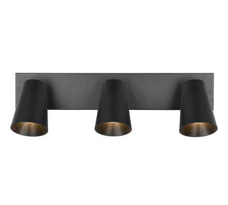 Regleta de focos Sharp Trio negro, dorado 3 luces GU10 817100332