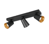 Regleta de focos Sharp Trio negro, dorado 3 luces GU10 817100332