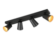 Regleta de focos Sharp Trio negro, dorado 4 luces GU10 817100432
