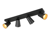 Regleta de focos Sharp Trio negro, dorado 4 luces GU10 817100432