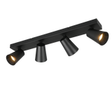 Regleta de focos Sharp Trio negro, dorado 4 luces GU10 817100432