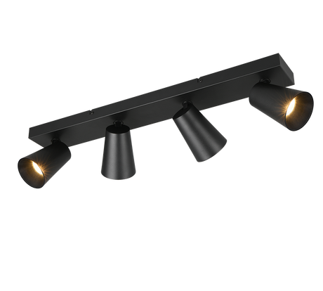 Regleta de focos Sharp Trio negro, dorado 4 luces GU10 817100432