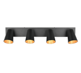 Regleta de focos Sharp Trio negro, dorado 4 luces GU10 817100432