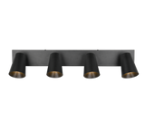 Regleta de focos Sharp Trio negro, dorado 4 luces GU10 817100432