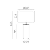 ACB Lindana Sobremesa 8194 Blanco/Oro Técnico, LED E27 15W, CL.II, Con interruptor