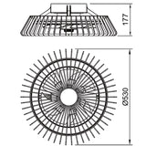 Mantra Himalaya Mini ventilador de techo con luz plafón LED 70W blanco 8196