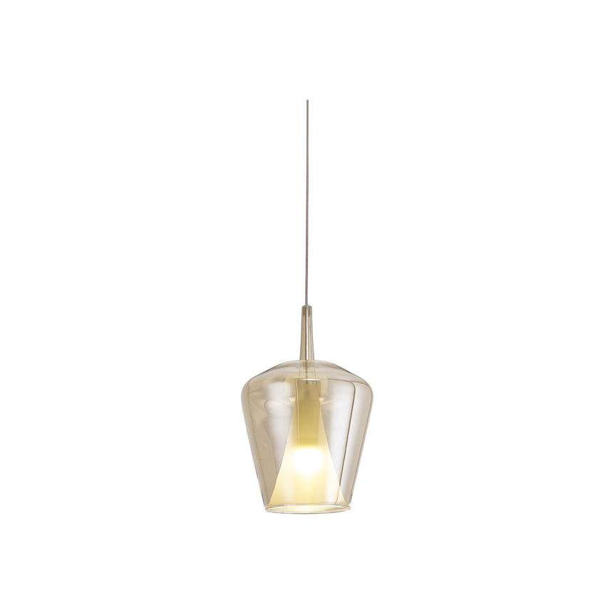 Mantra Elsa Colgante de campana de cristal 2.5M-E27 bronce 8249