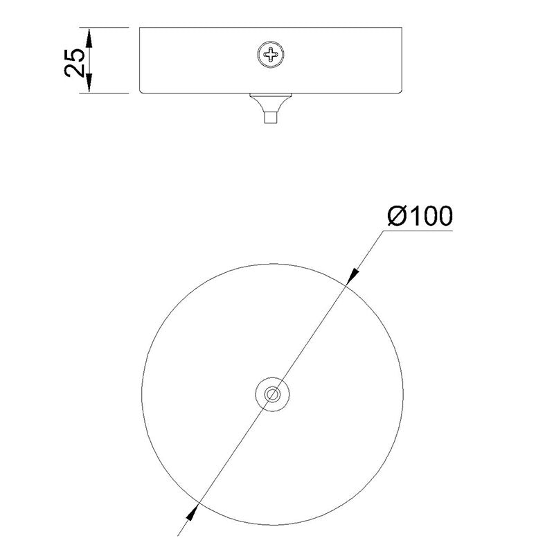 Florón de techo 1L Elsa Mantra cromo 8270 - dimensiones