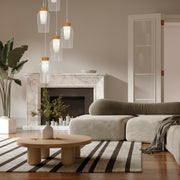 Mantra Nora Lámpara de techo colgante 5 luces blanco/madera 8275 - en ambiente