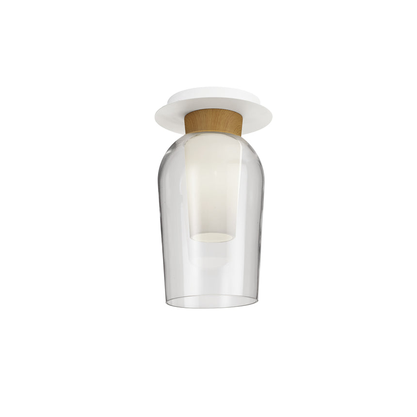 Mantra Nora Semi Plafón blanco/madera 8279