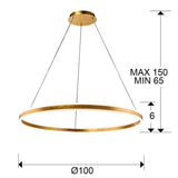 Schuller Helia Lámpara de techo colgante LED oro 100Ø 831622