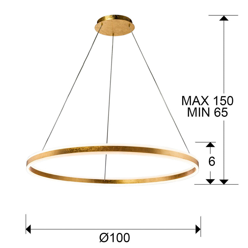 Schuller Helia Lámpara de techo colgante LED oro 100Ø 831622