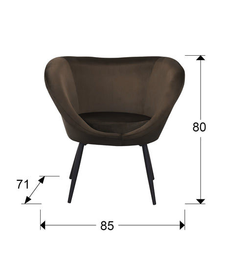 Sillón butaca Schuller Ozome negro y marrón 85x80cm dimensiones