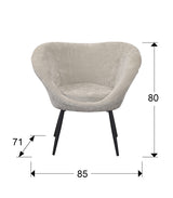 Sillón butaca Schuller Ozome negro y beige 85x80cm dimensiones