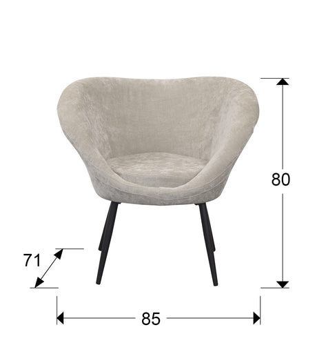 Sillón butaca Schuller Ozome negro y beige 85x80cm dimensiones