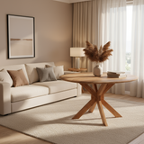 Mesa comedor ovalada madera mango 140x120x77cm 83643