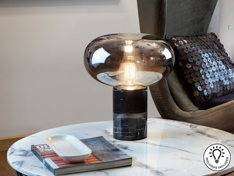 Lámpara de sobremesa Schuller Fungi 1 luz negro y smoke - vista 4