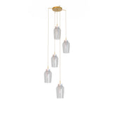 Mantra Nora Lámpara de techo colgante 5 luces oro y blanco 8395