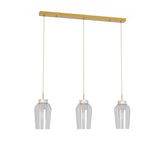 Mantra Nora Lámpara de techo colgante Lineal 3 luces oro/blanco 8397