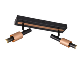 Regleta de focos Trio Ikaris negro 2 luces LED 42x20,5cm 855310232