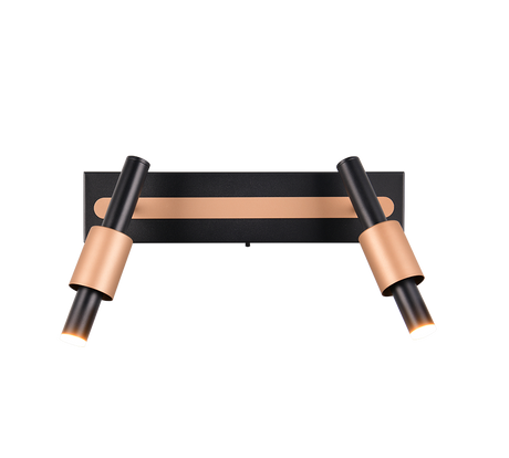 Regleta de focos Trio Ikaris negro 2 luces LED 42x20,5cm 855310232
