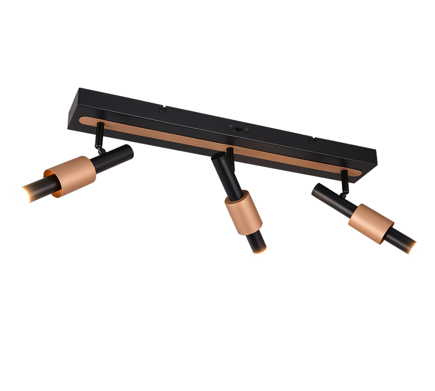 Foco de techo Ikaris Trio negro 3 luces 855310332