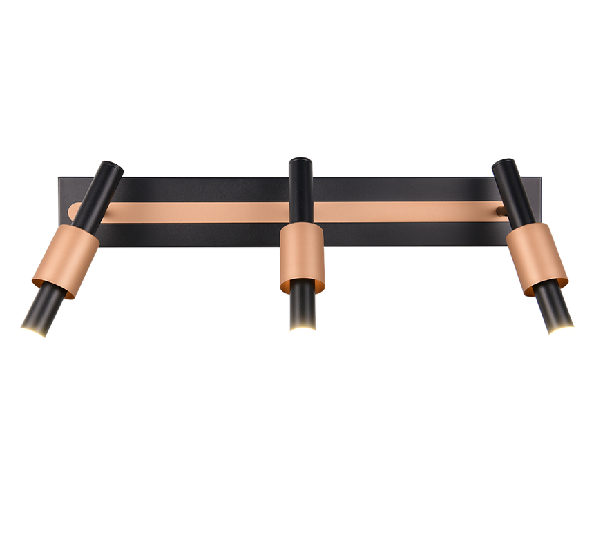 Regleta de focos Trio Ikaris negro 3 luces LED 63x20,5cm 855310332