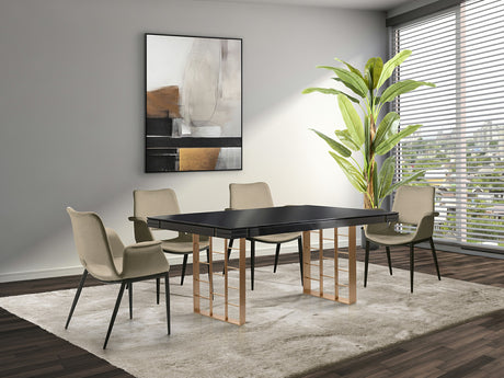 Mesa de comedor Schuller Vita gris y oro rosa 200x77cm 857147