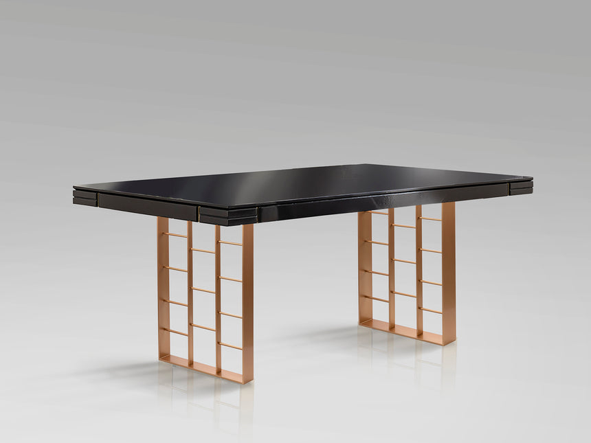 Mesa de comedor Schuller Vita gris y oro rosa 240x77cm 857246